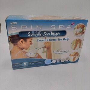 Spin Spa Spinning Spa Body Brush with 5 Attachments New OPEN BOX Shower